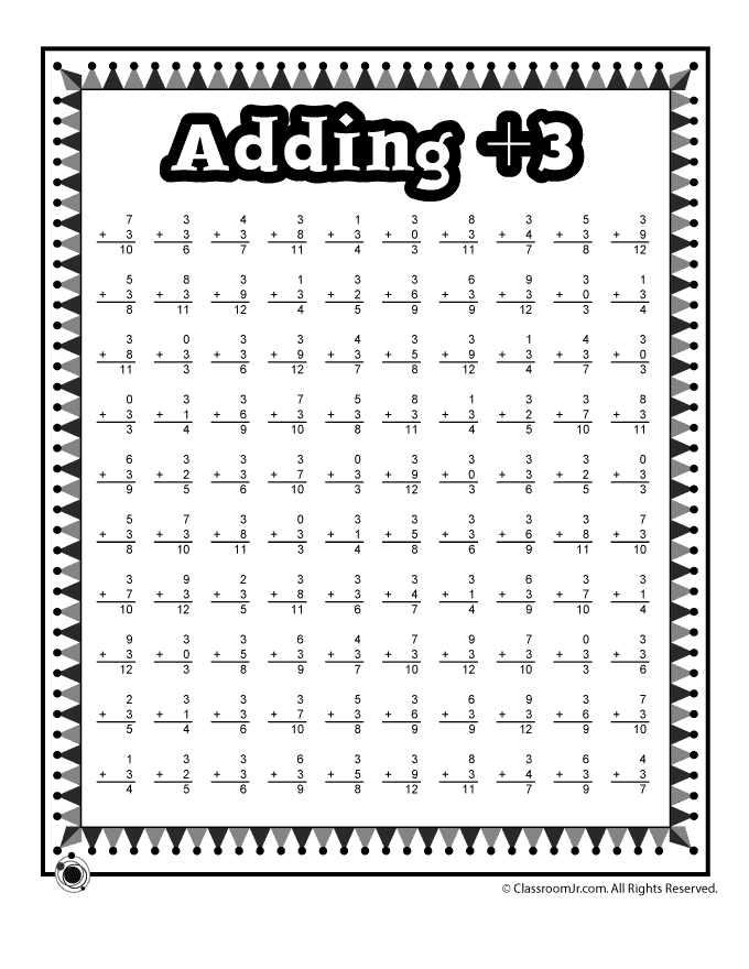 Addition Worksheets: Practice Adding Single Digits | Woo! Jr. Kids ...