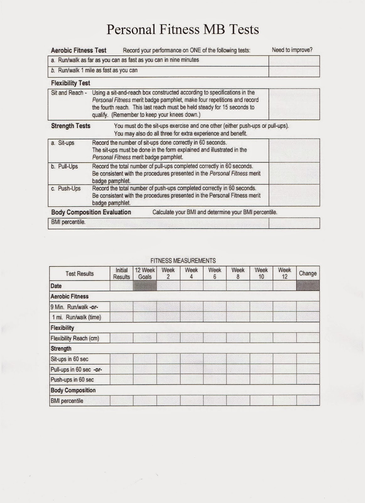 answers to personal fitness merit badge worksheet