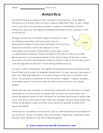 South Pole Worksheets