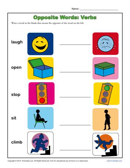 antonym worksheet