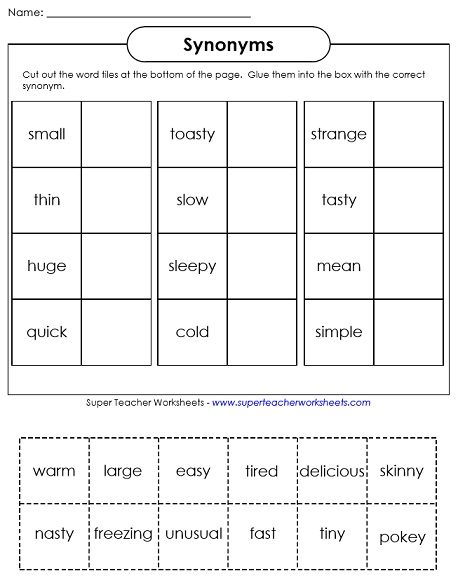 antonyms worksheet pdf