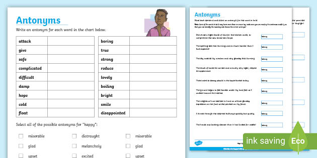 Antonyms - Interactive PDF | Year 5& 6 Language Resources
