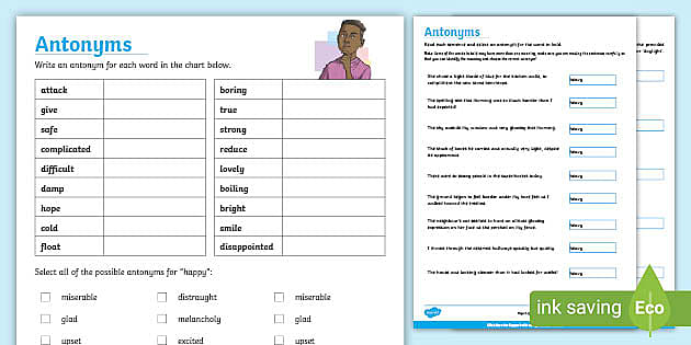 Antonyms - Interactive PDF | Year 5& 6 Language Resources