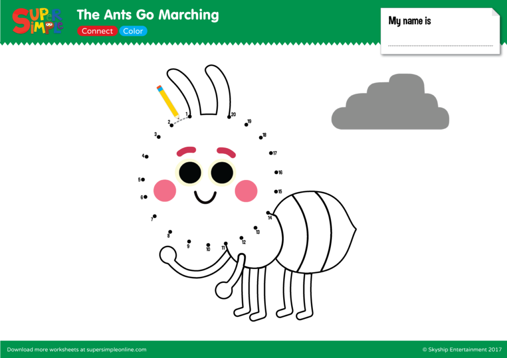 The Ants Go Marching - Connect &  Color - Super Simple
