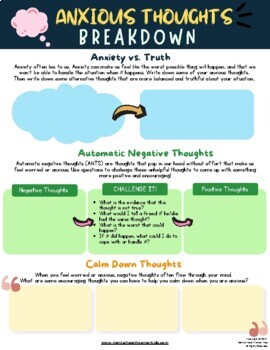 anxiety cbt worksheet
