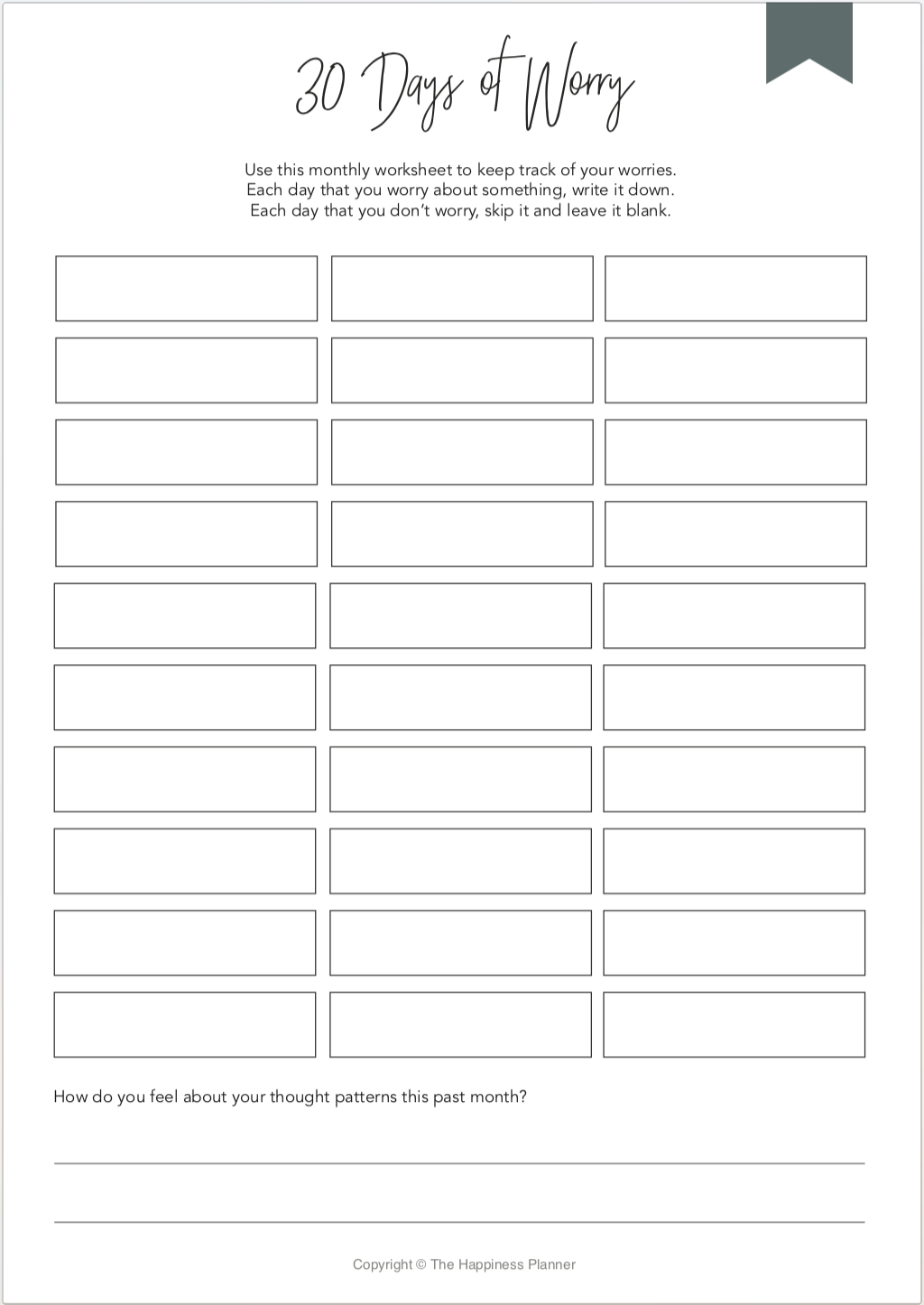 Printables: #Anxiety/Worry | The Happiness Planner®