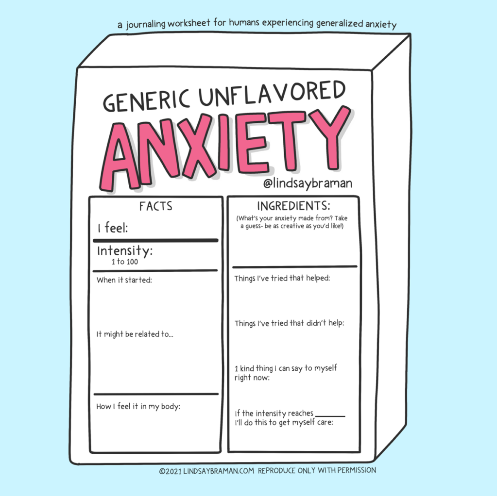 anxiety reduction worksheet