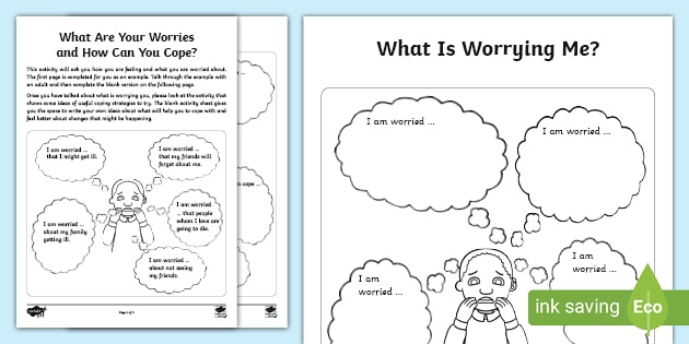 anxiety worksheet for kids
