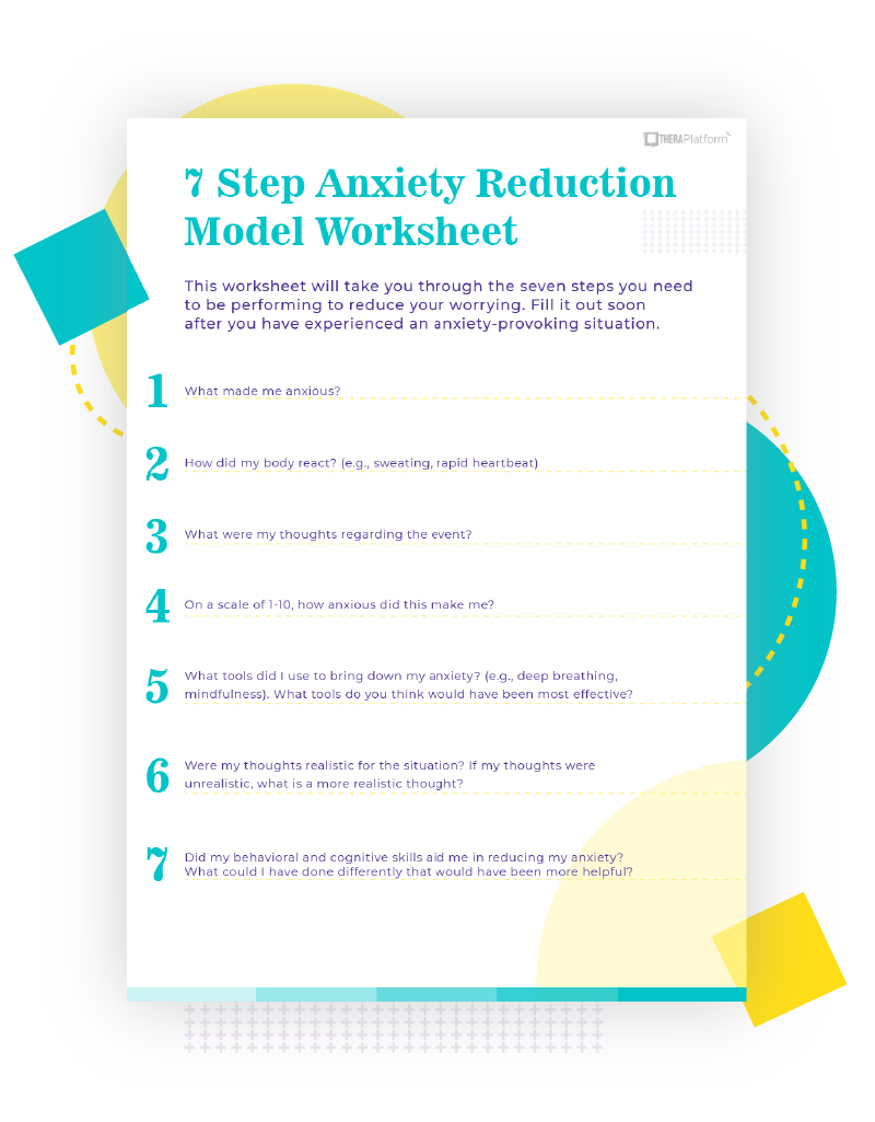 anxiety worksheet printable
