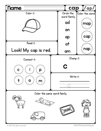 ap family words worksheet