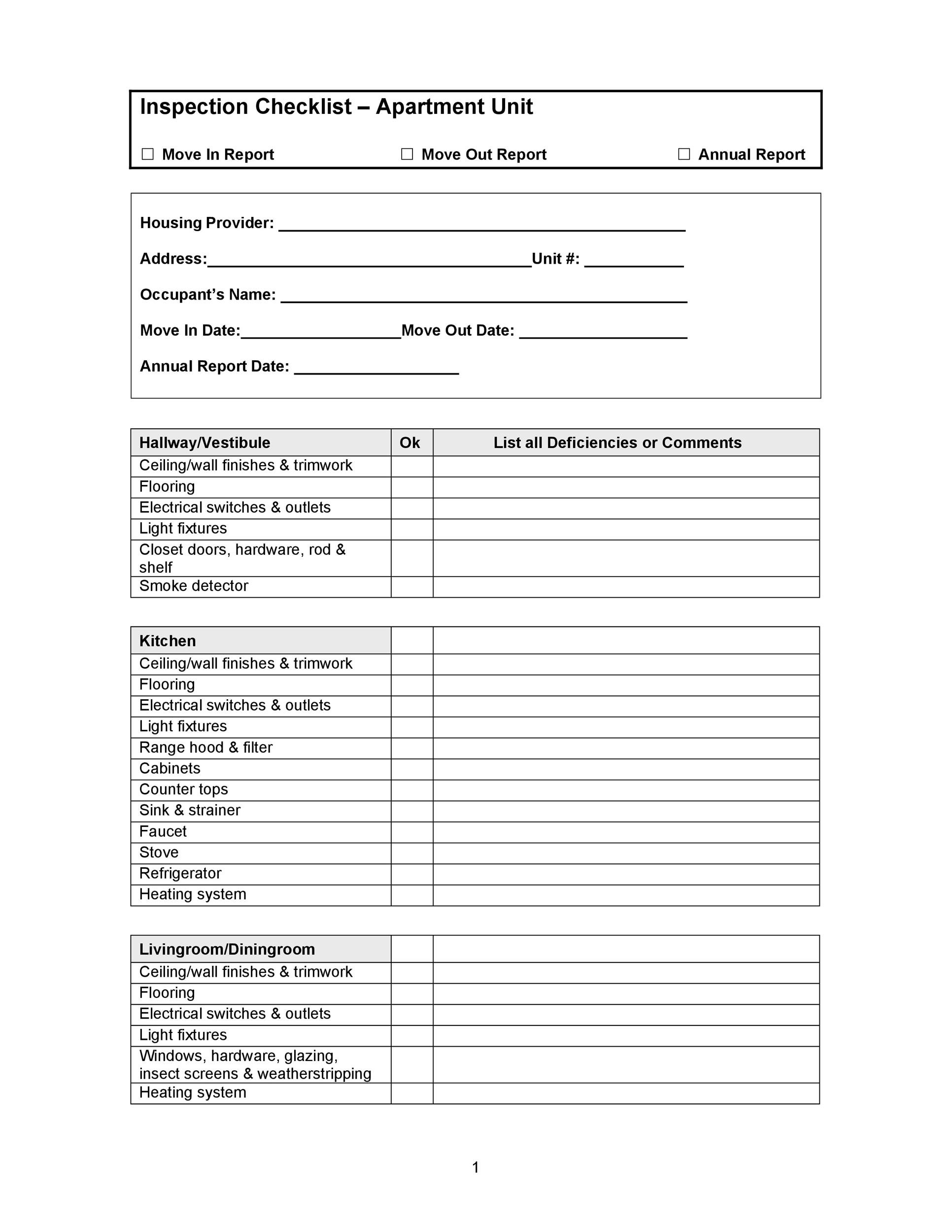 First / New Apartment Checklist - 40 Essential Templates ᐅ ...