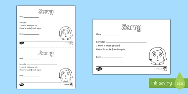 apologizing worksheet