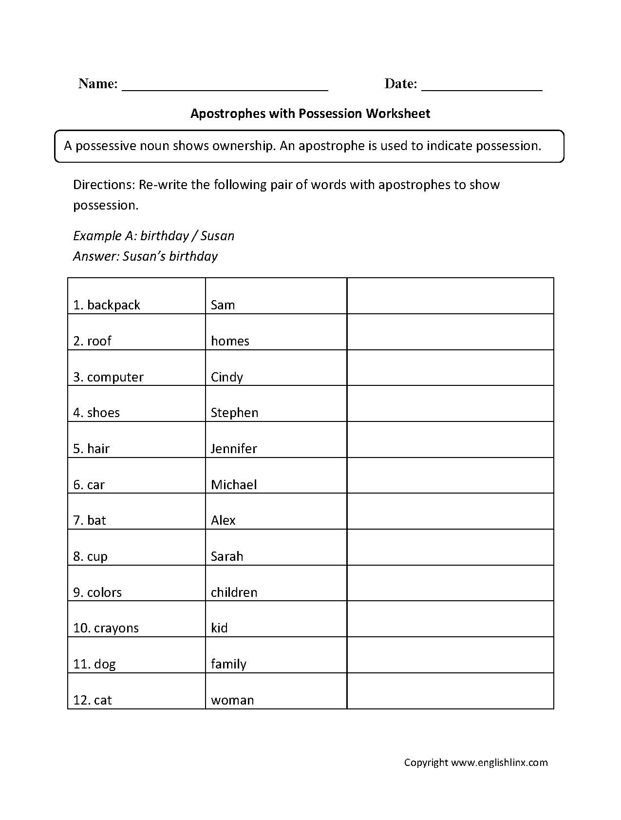 worksheets library | Apostrophes Worksheets