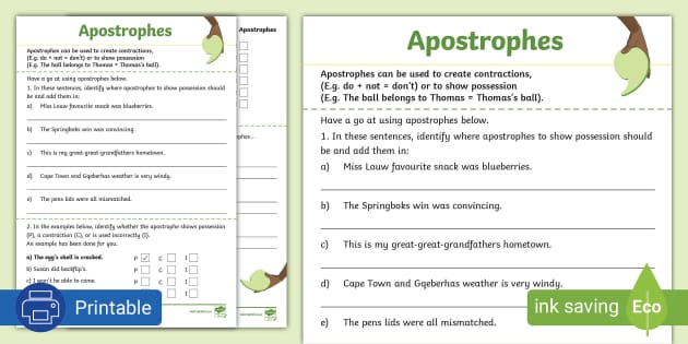 Punctuation Worksheets - Twinkl South Africa (teacher made)