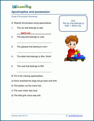 Apostrophes and possession worksheets | Worsheets library