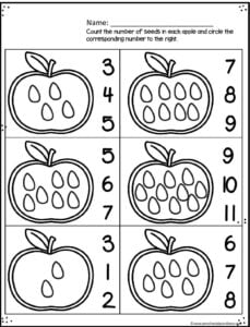 FREE Printable Apple Worksheets for Preschool and Kindergarten