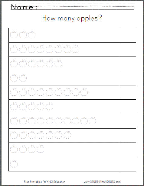 Four Apples Worksheet | All Kids Network