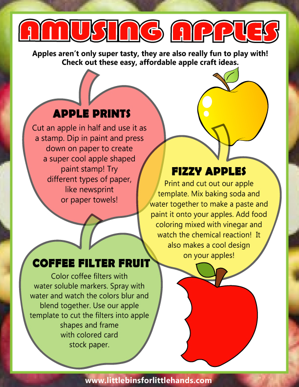 Free Printable Apple Worksheets - Little Bins for Little Hands