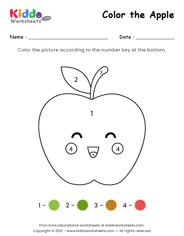apple preschool worksheet
