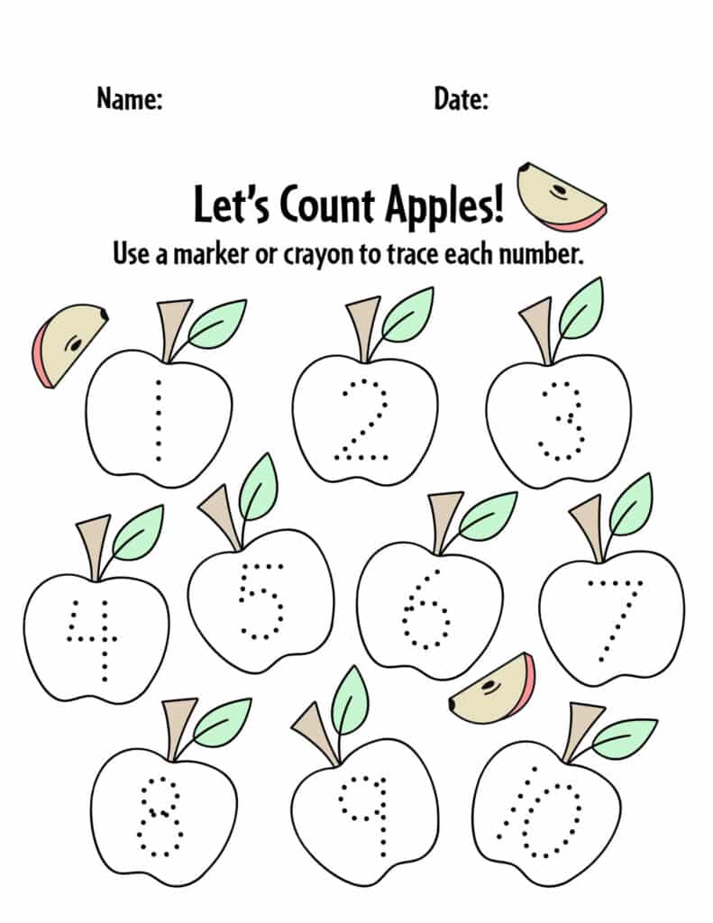 Free Apple Worksheets for Preschool! ⋆ The Hollydog Blog