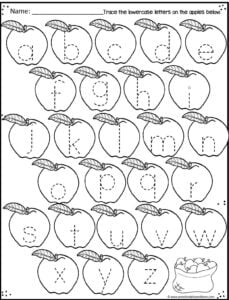 apple s for preschool printable worksheet