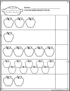 apples worksheet preschool