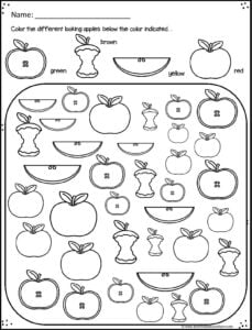 apples worksheet preschool
