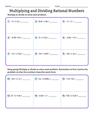 7.NS.A.1 Worksheets - Common Core Math
