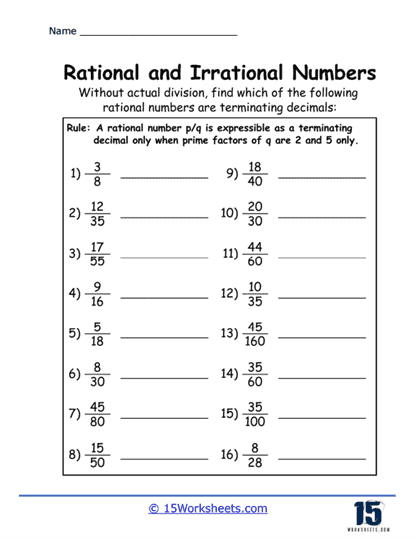 Irrational Numbers Worksheets - 15 Worksheets Library