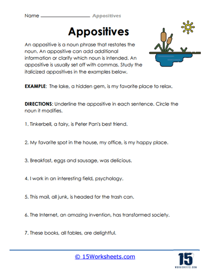Appositives Worksheets - 15 Worksheets Library