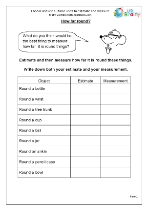 appropriate measurement worksheet