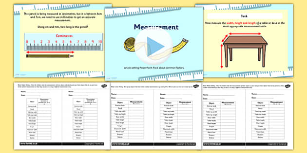 Measurements Appropriate Measures PowerPoint with Worksheet ...