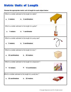 appropriate unit of measure worksheet