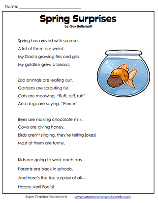 April Fools Word Search Worksheet  