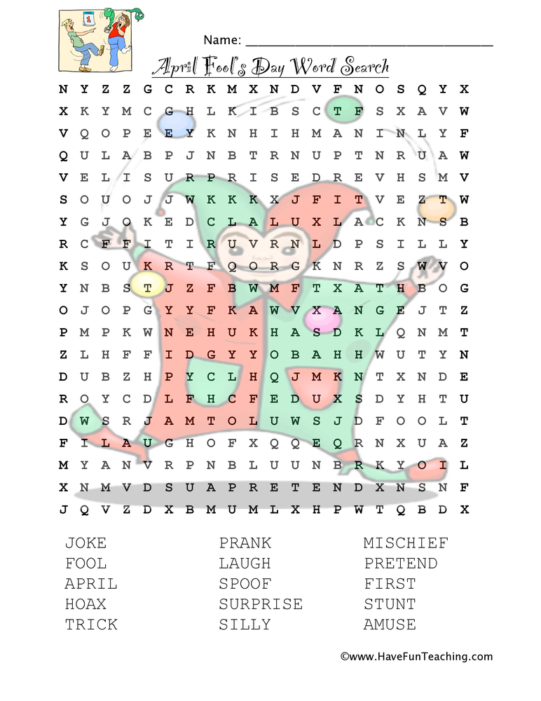 april fool worksheet printable