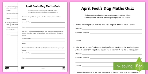 april fool worksheet printable