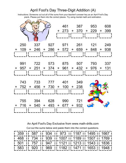 april fools day worksheet printables