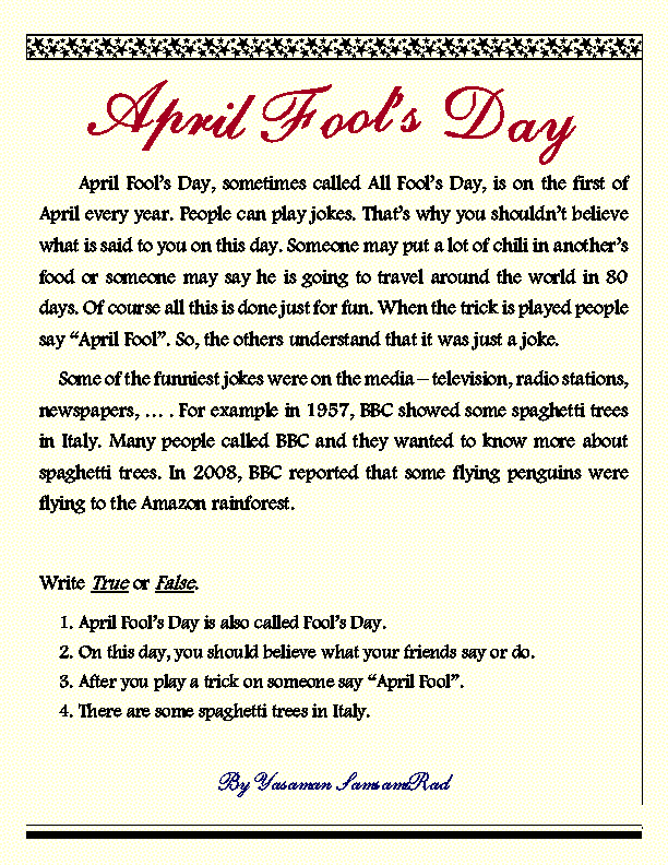 April Fools Day Surprises Two-Page Activity Set and Word Search ...