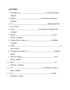ar dept of education spanish worksheet