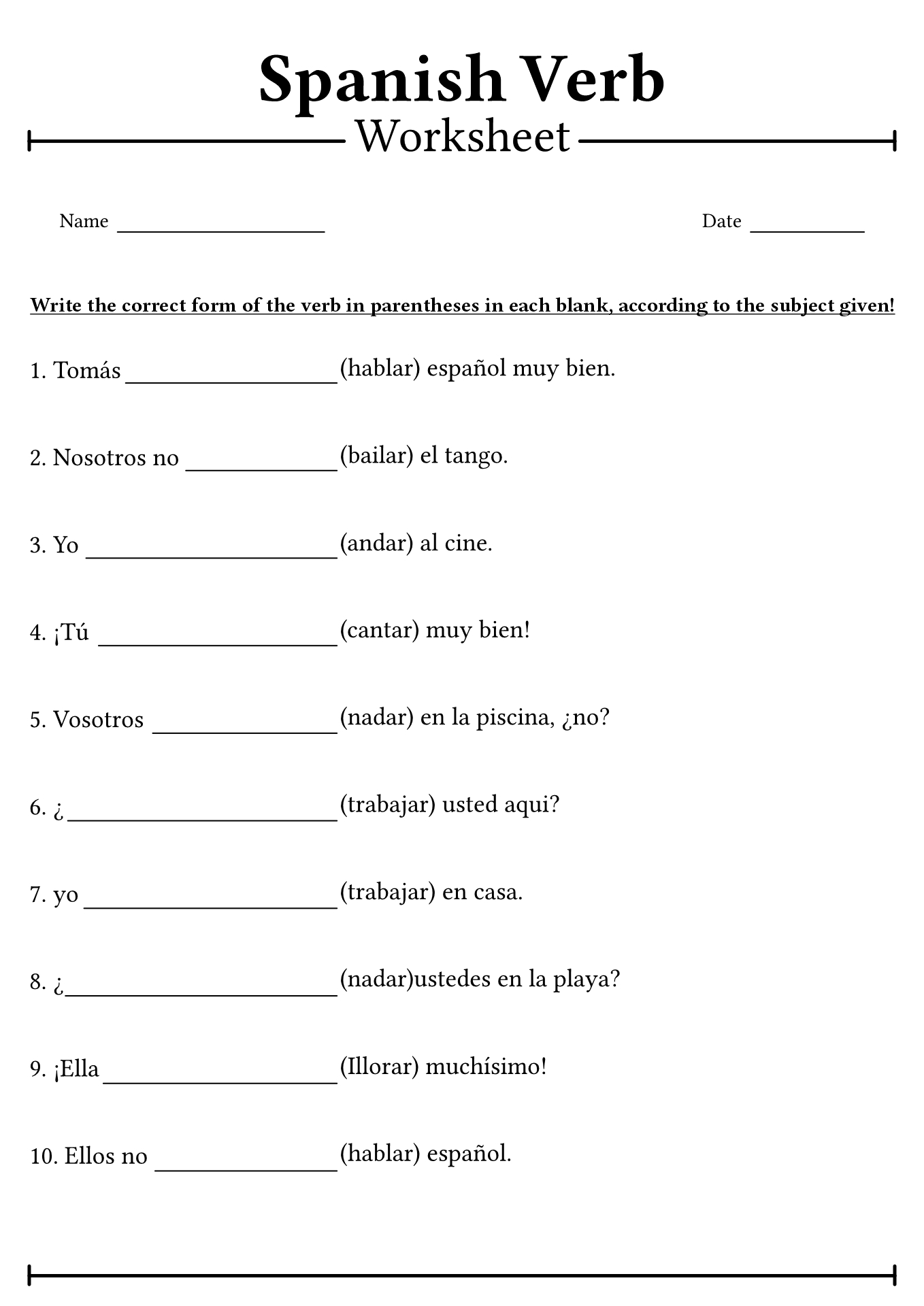 ar dept of education spanish worksheet
