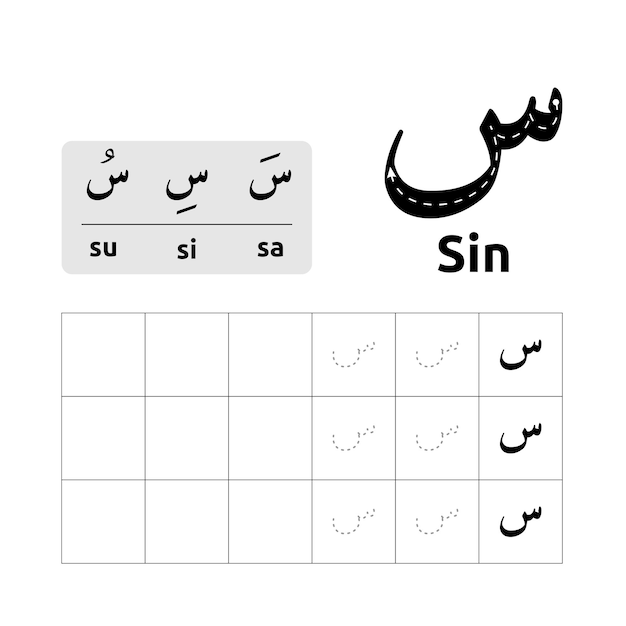 Premium Vector | Arabic alphabet worksheet vector design or Arabic ...