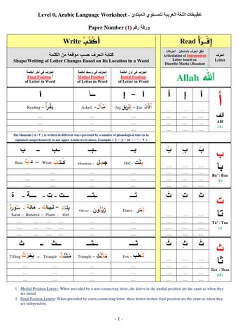 Arabic alphabet - Worksheet by Kamel Maaitah - Issuu