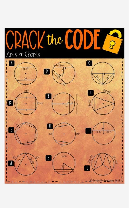 arcs and chords worksheet