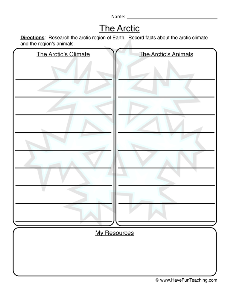 The Arctic Worksheet  