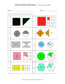 area and mixed numbers worksheet