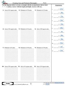 Creating Area and Perimeter Rectangles Worksheet for 3rd Grade ...
