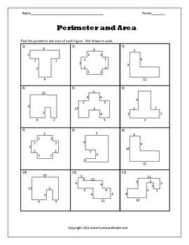 area and perimeter of irregular shapes worksheet pdf