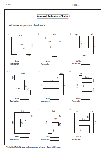 Area and perimeter worksheets, Area worksheets, Perimeter worksheets