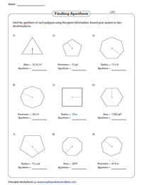 Area of Polygons Worksheets