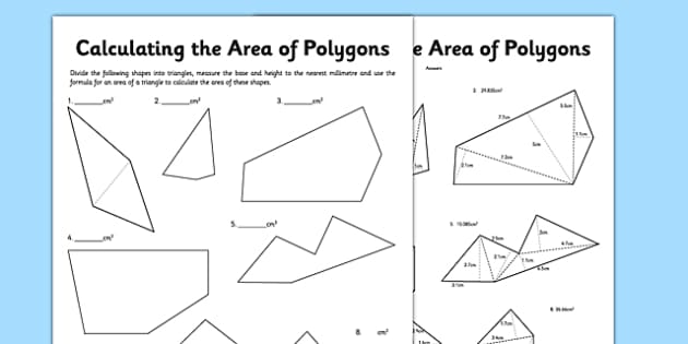 area and perimeter of polygons worksheet